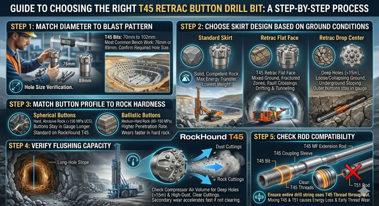 Cómo elegir la broca T45 adecuada