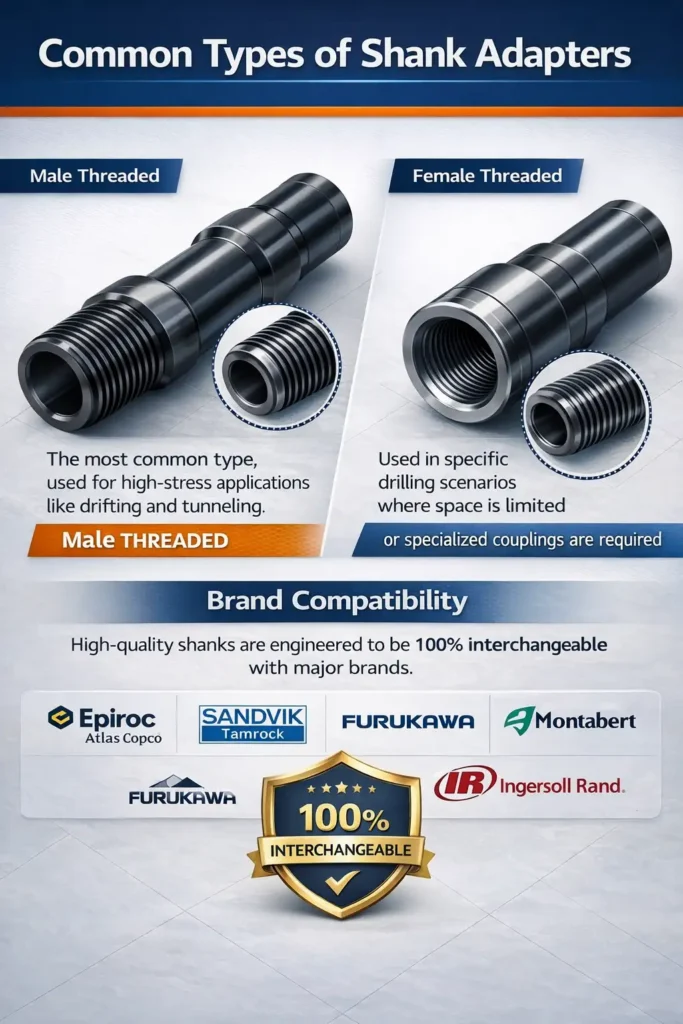 Tipos de adaptadores de vástago