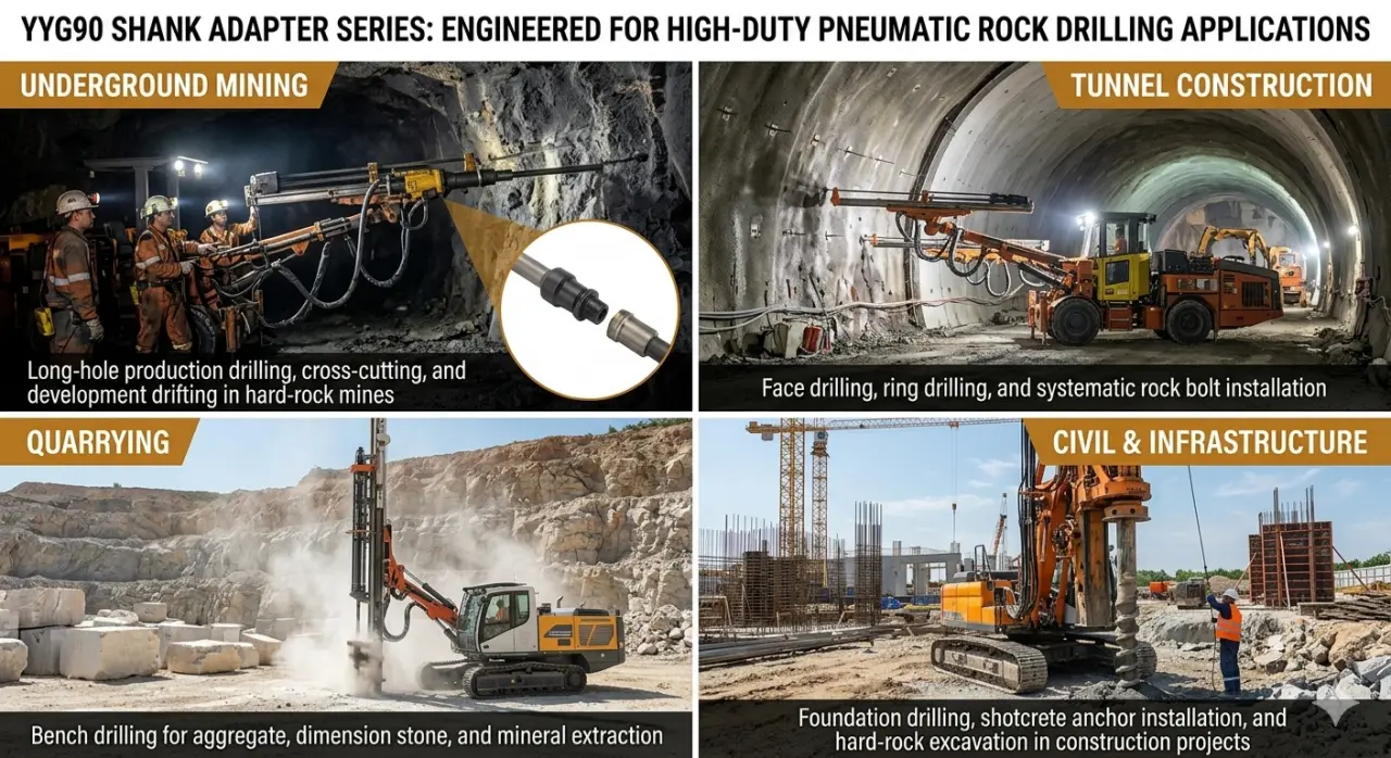 Aplicaciones del adaptador de vástago YYG90