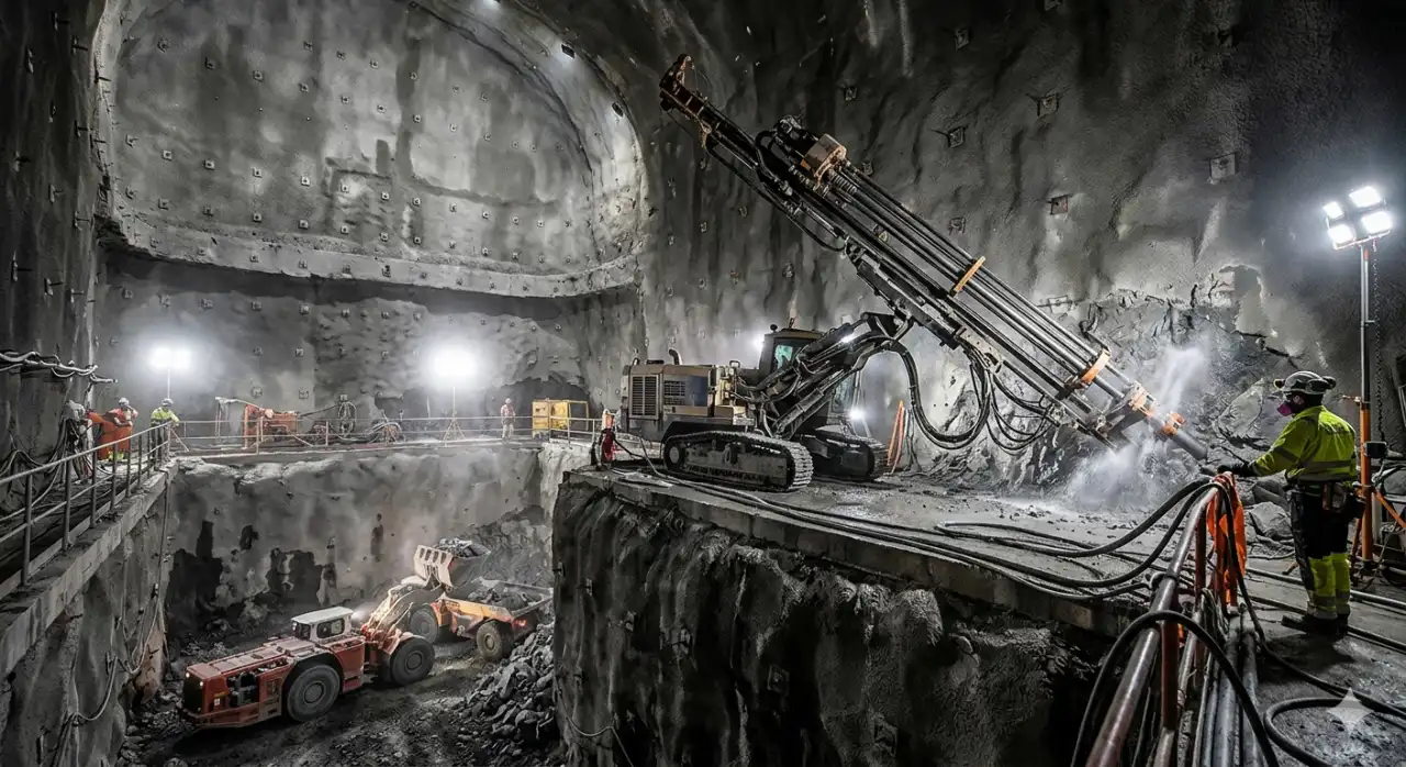 Excavación de la caverna de la central eléctrica