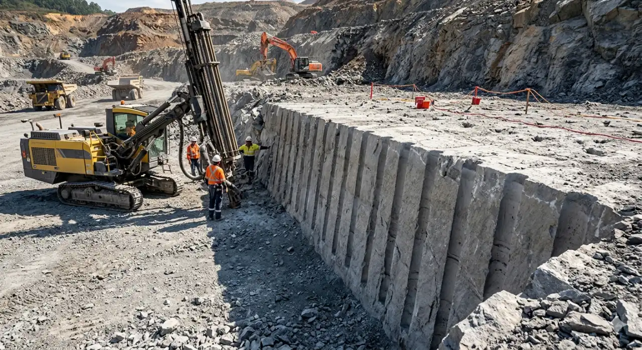 Voladura previa a la fractura para proteger la pared rocosa final